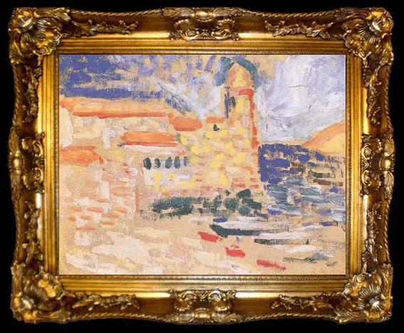 framed  Henri Matisse View of Collioure(The Bell Tower) (mk35), ta009-2